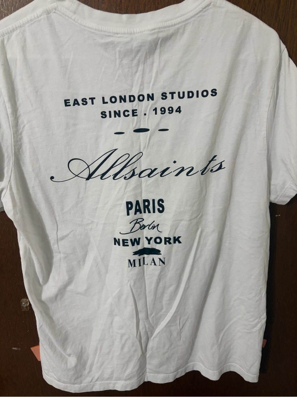 All Saints White Short Sleeve Logo Tee - Picture 3 of 3